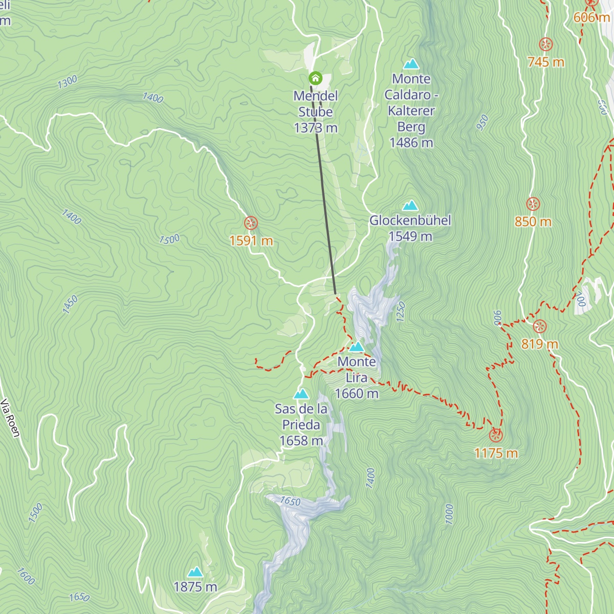 Rifugio Mezzavia - Halbweghütte map