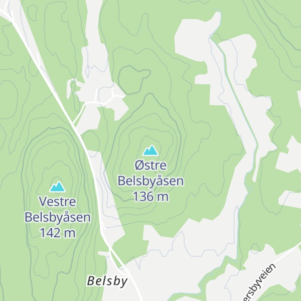 Map of Østre Belsbyåsen