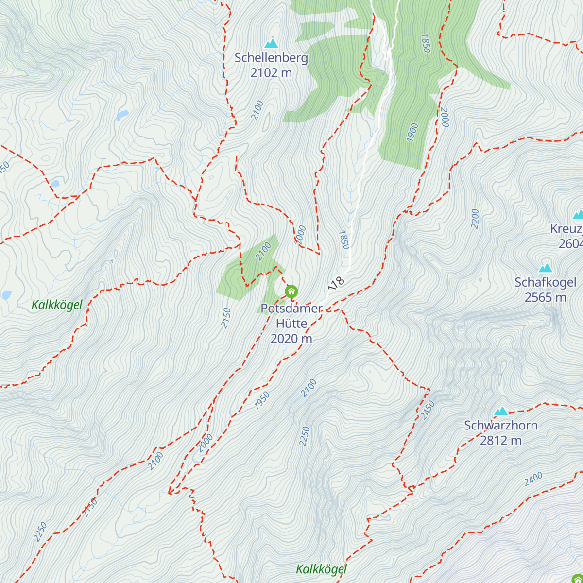 Potsdamer Hütte map
