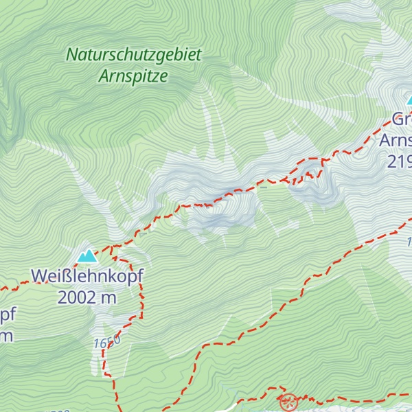 Map of Arnplattenspitze (Hintere Arnspitze)
