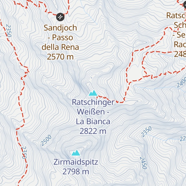 Map of Ratschinger Weißen - La Bianca