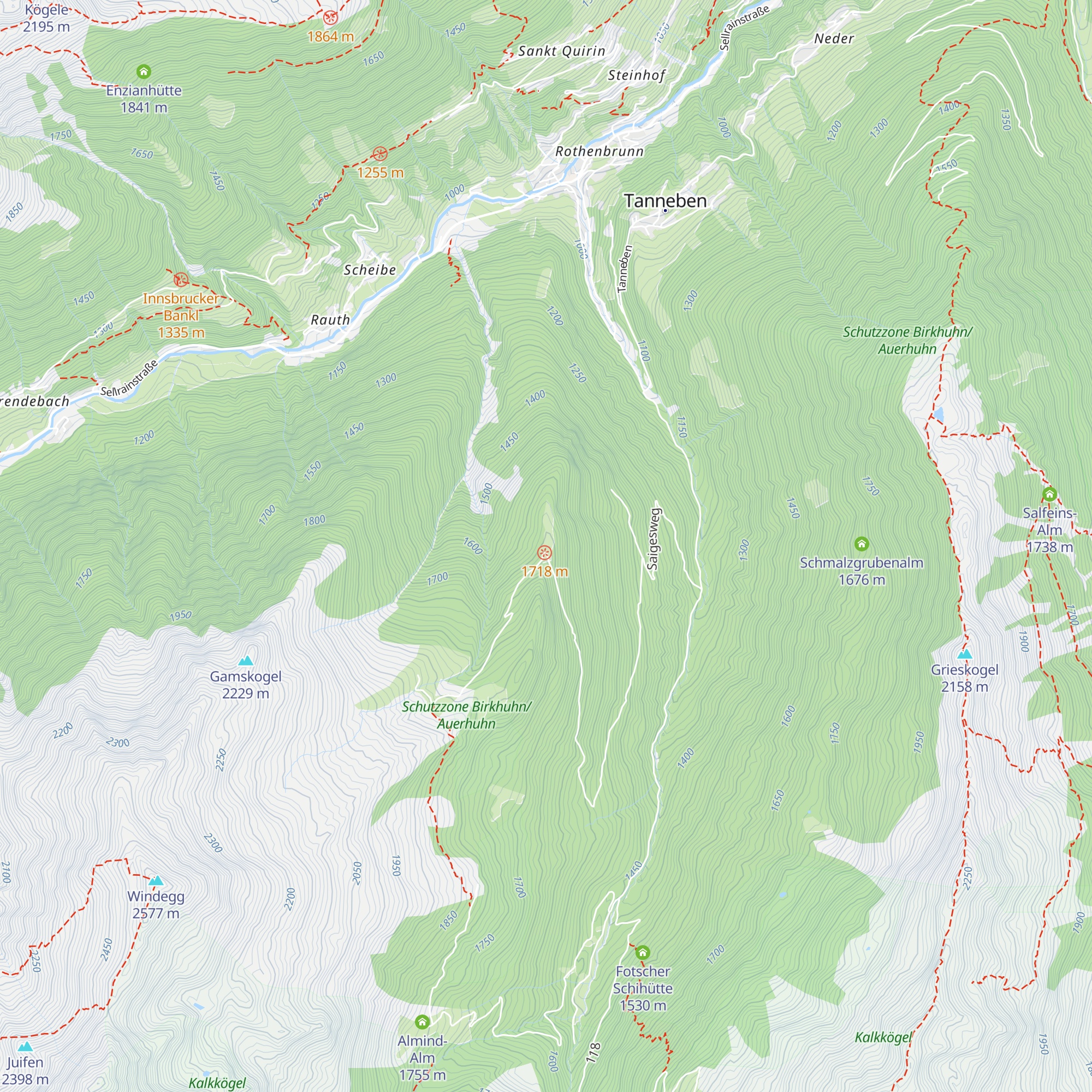 Sattelalm map