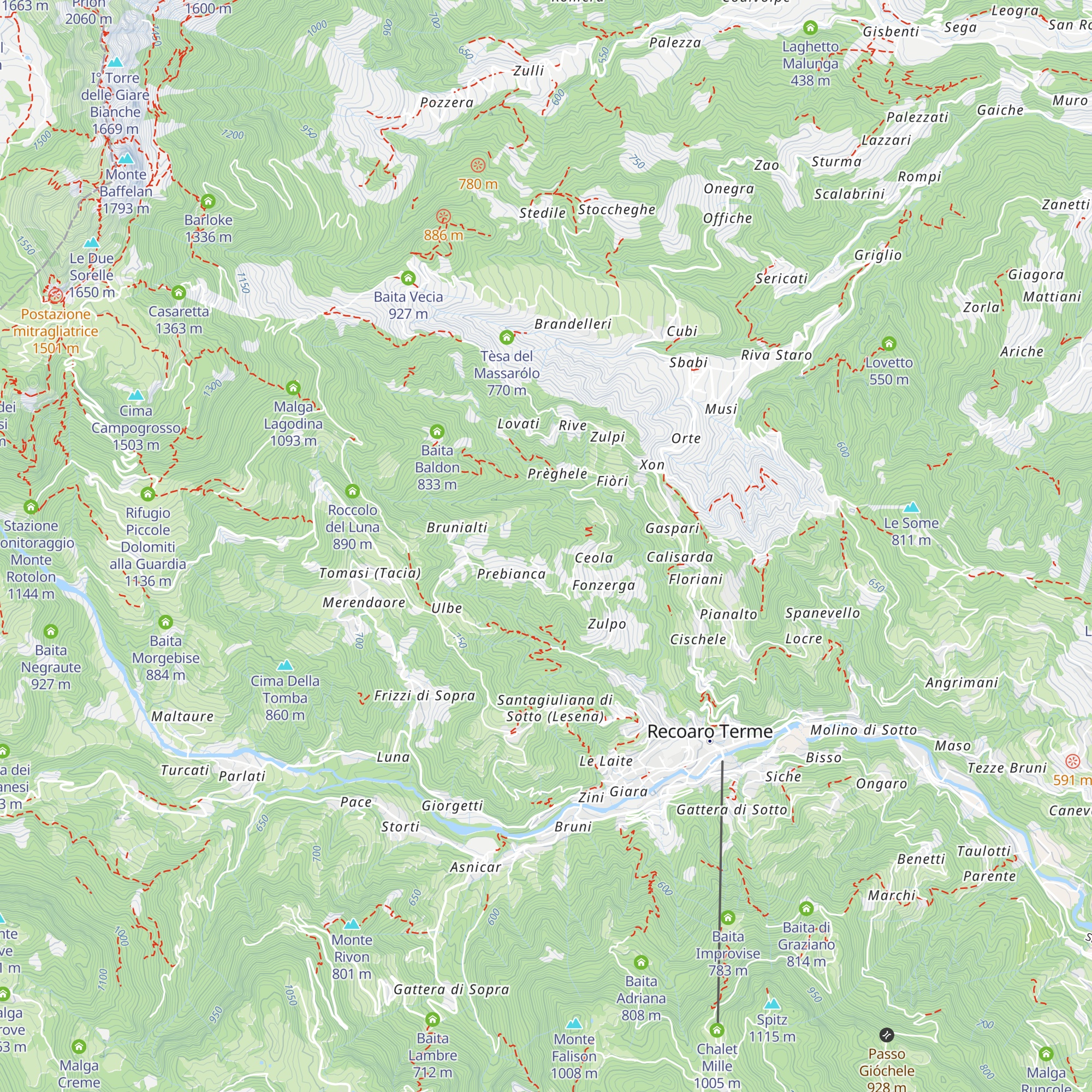 Rocolo dei Gamba map