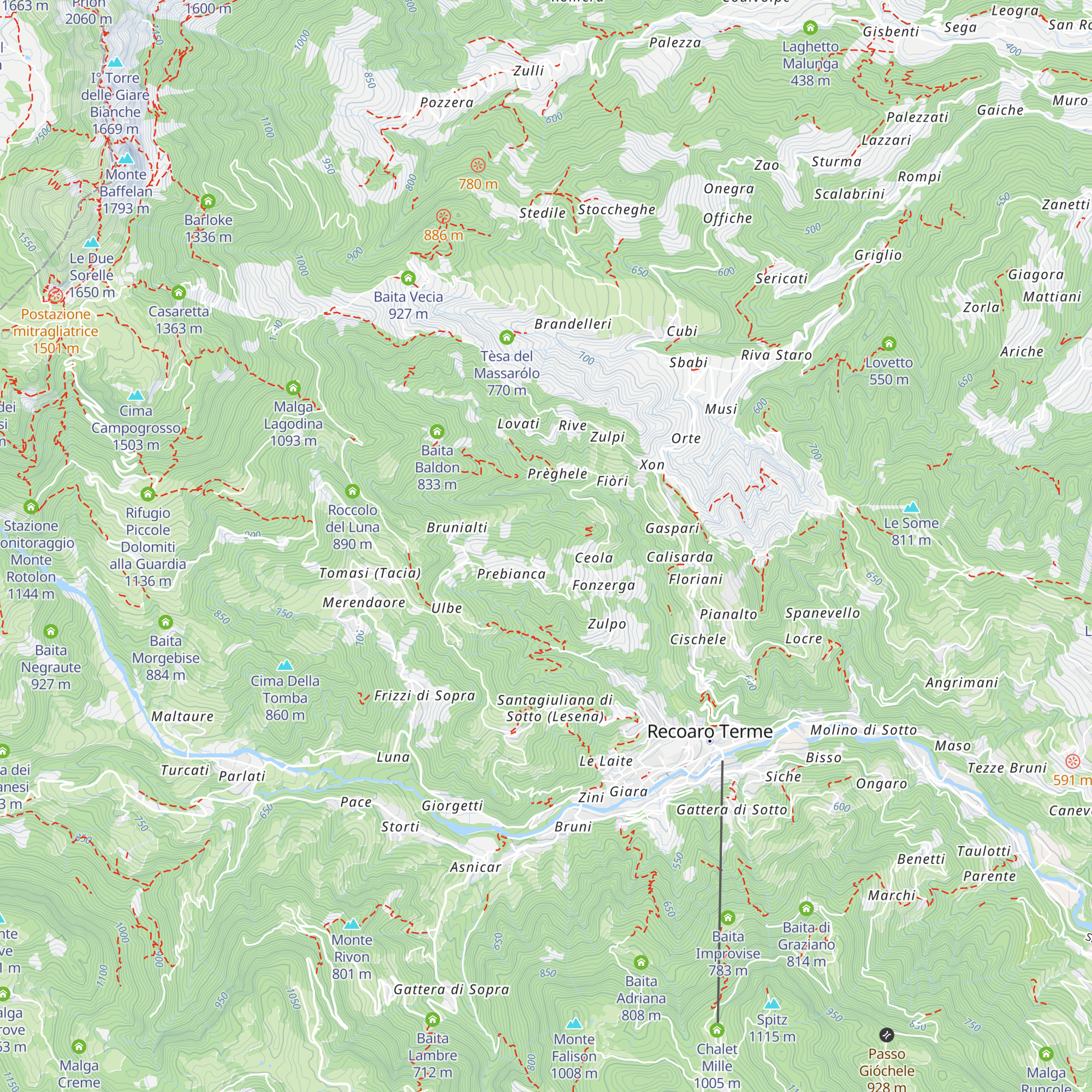 Rocolo dei Gamba map