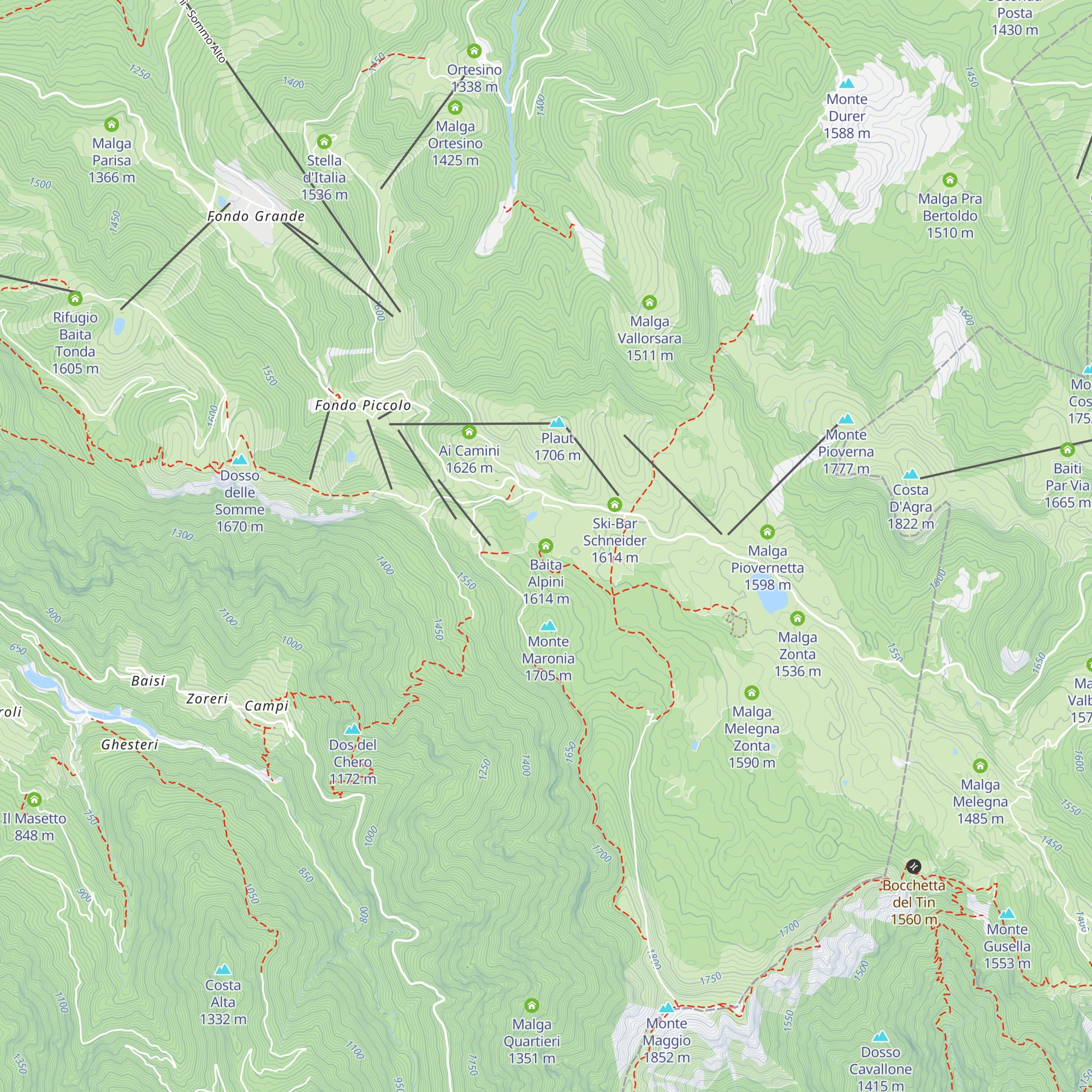 Baita Alpini map