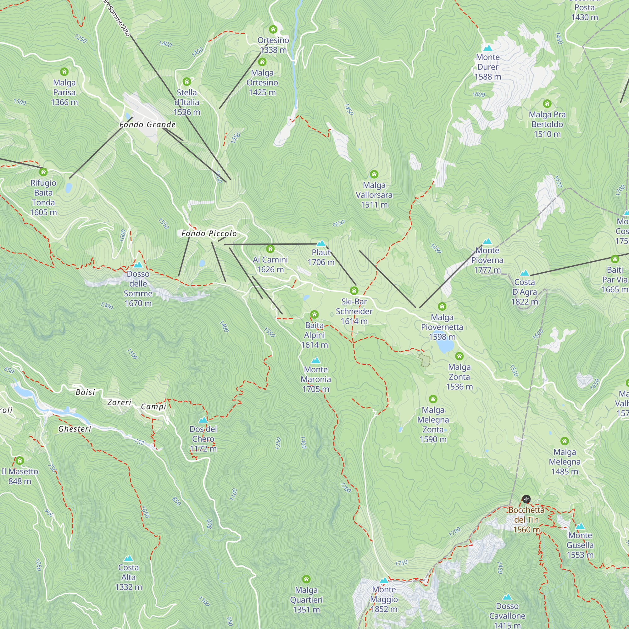 Baita Alpini map