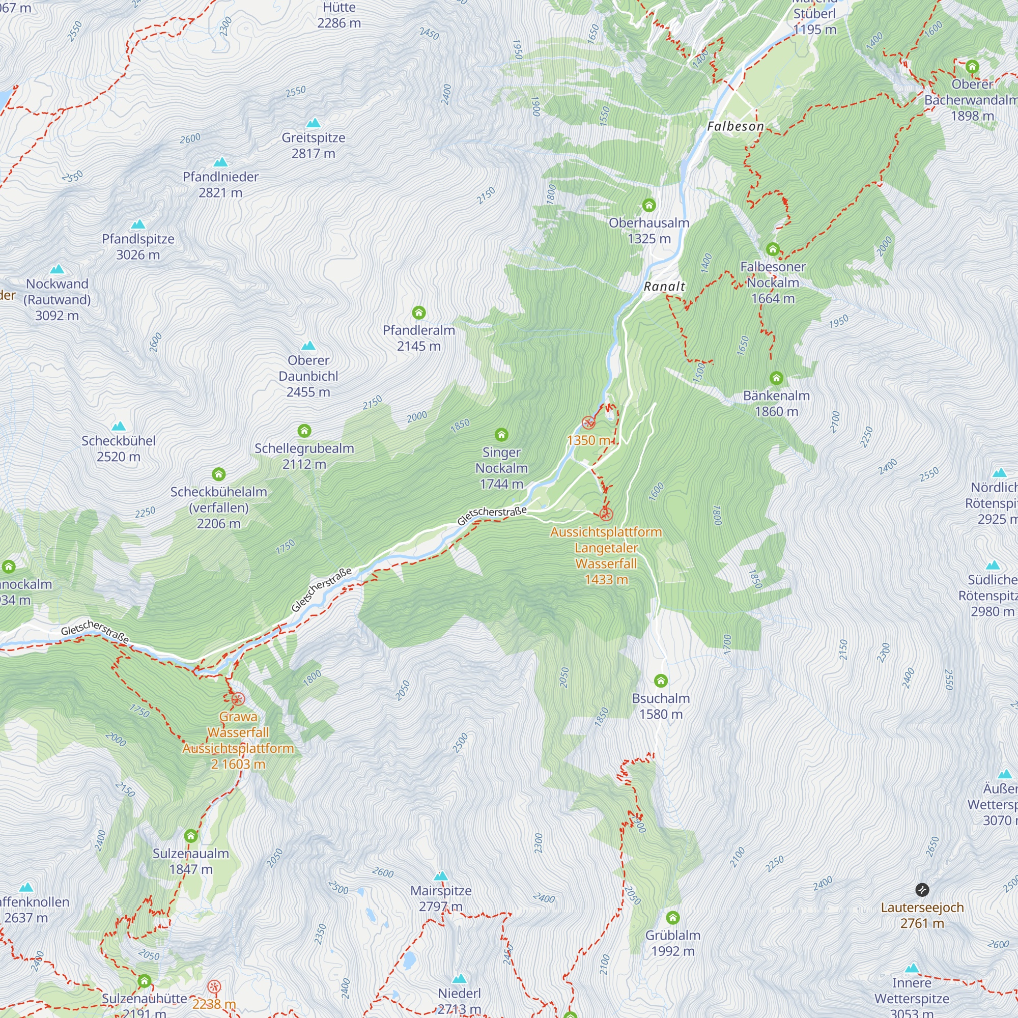 Tschangelair-Alm map