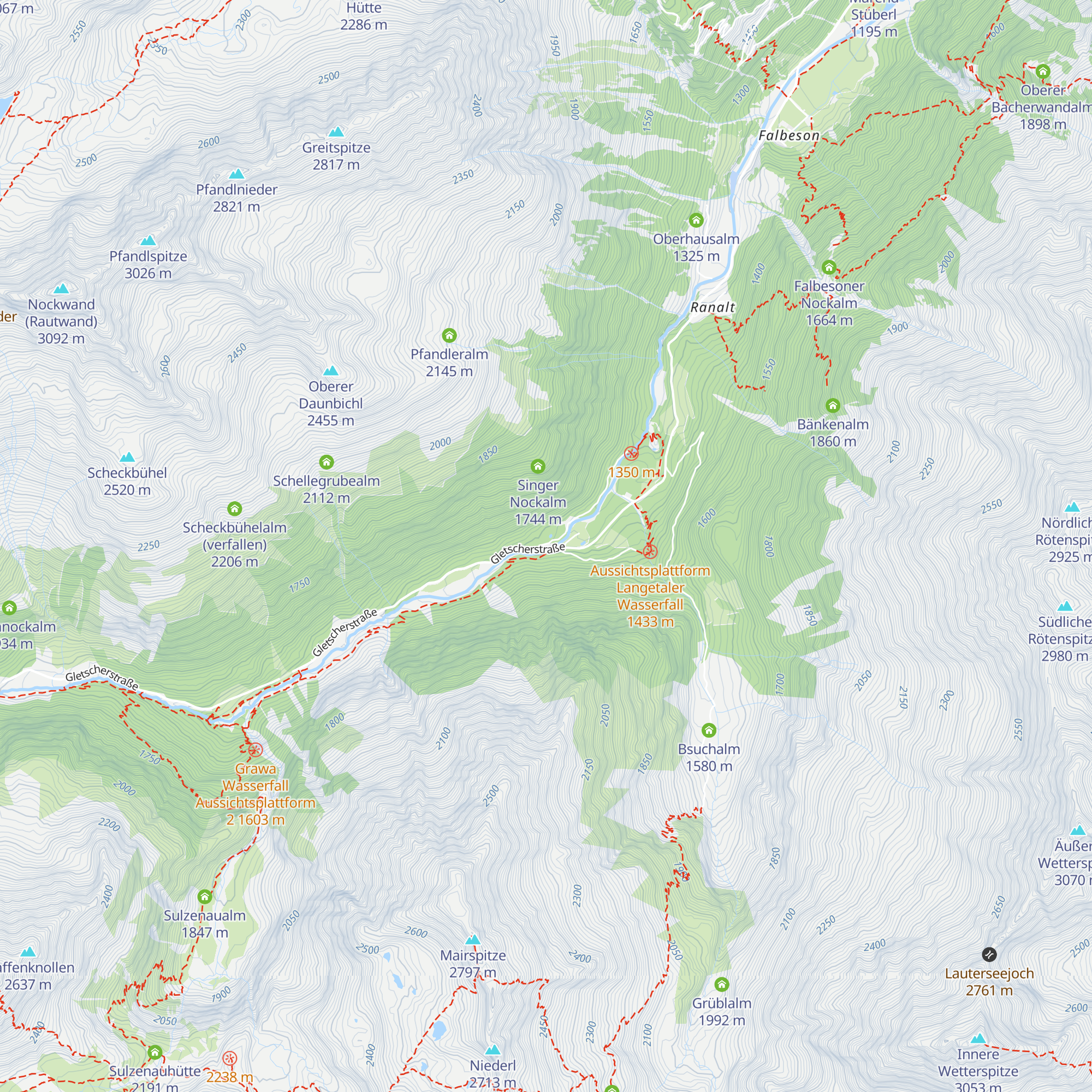 Tschangelair-Alm map
