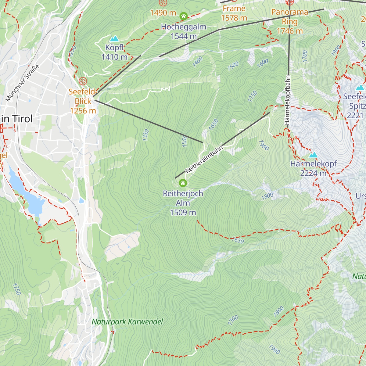 Reitherjoch Alm map