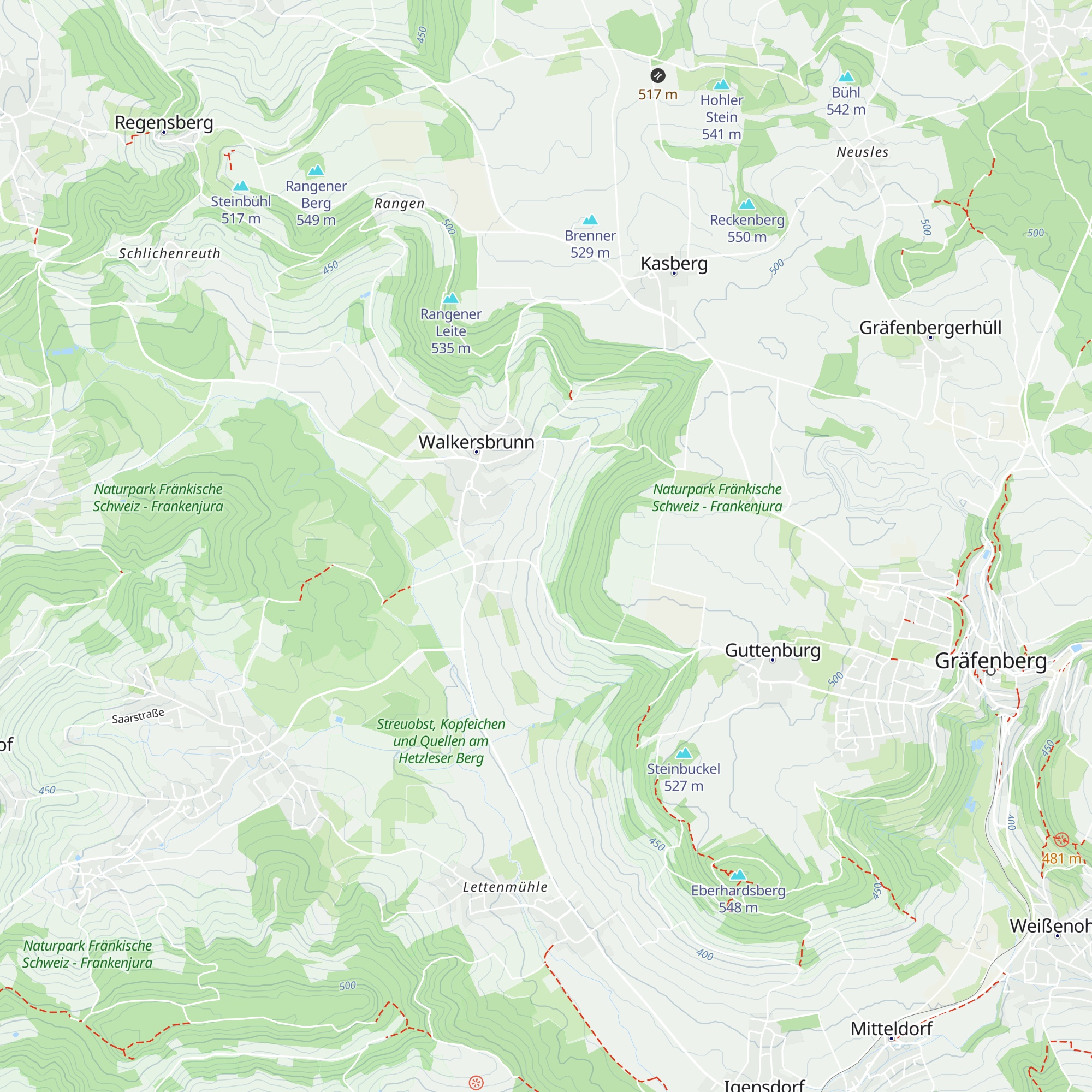Wanderhütte Walkersbrunn map