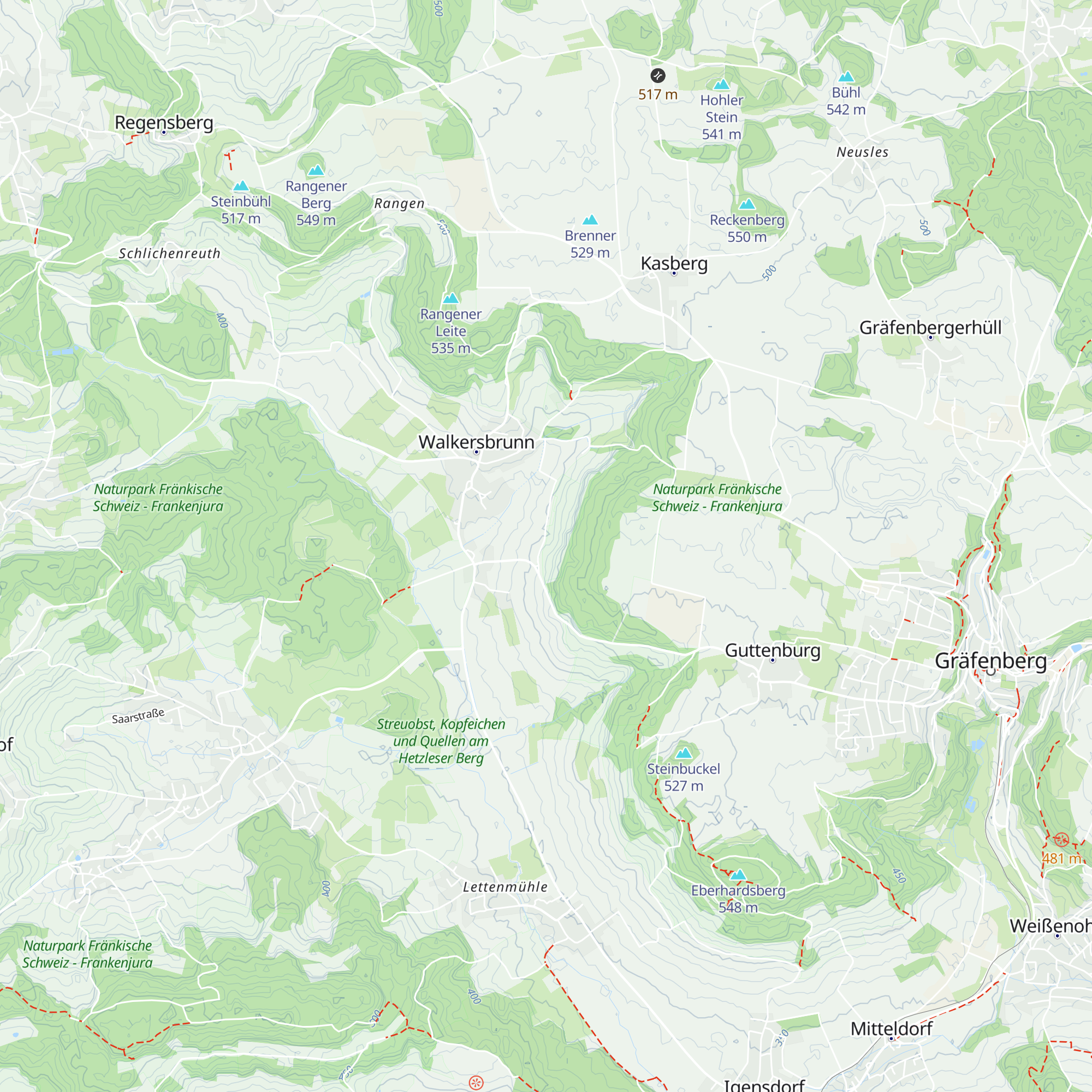 Wanderhütte Walkersbrunn map