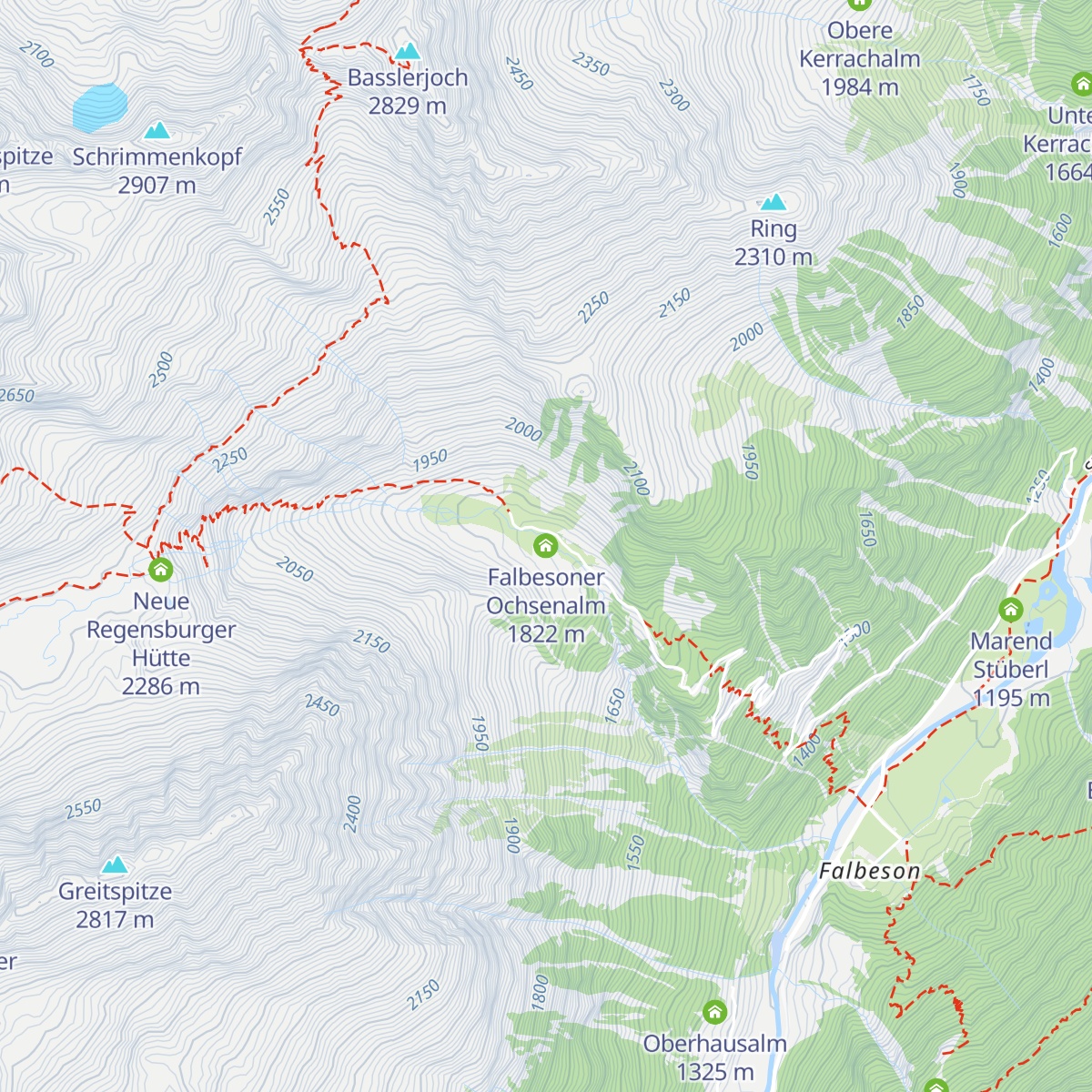 Falbesoner Ochsenalm map