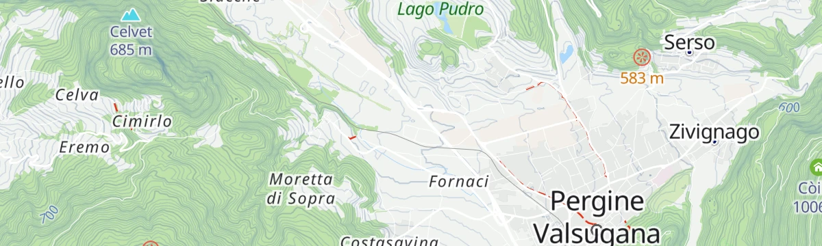Map of the start of Torrente Fersina Z