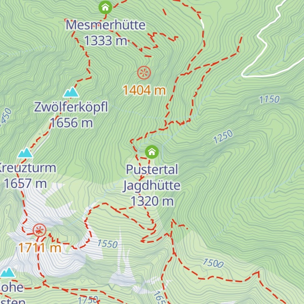 Map of Pustertal Jagdhütte