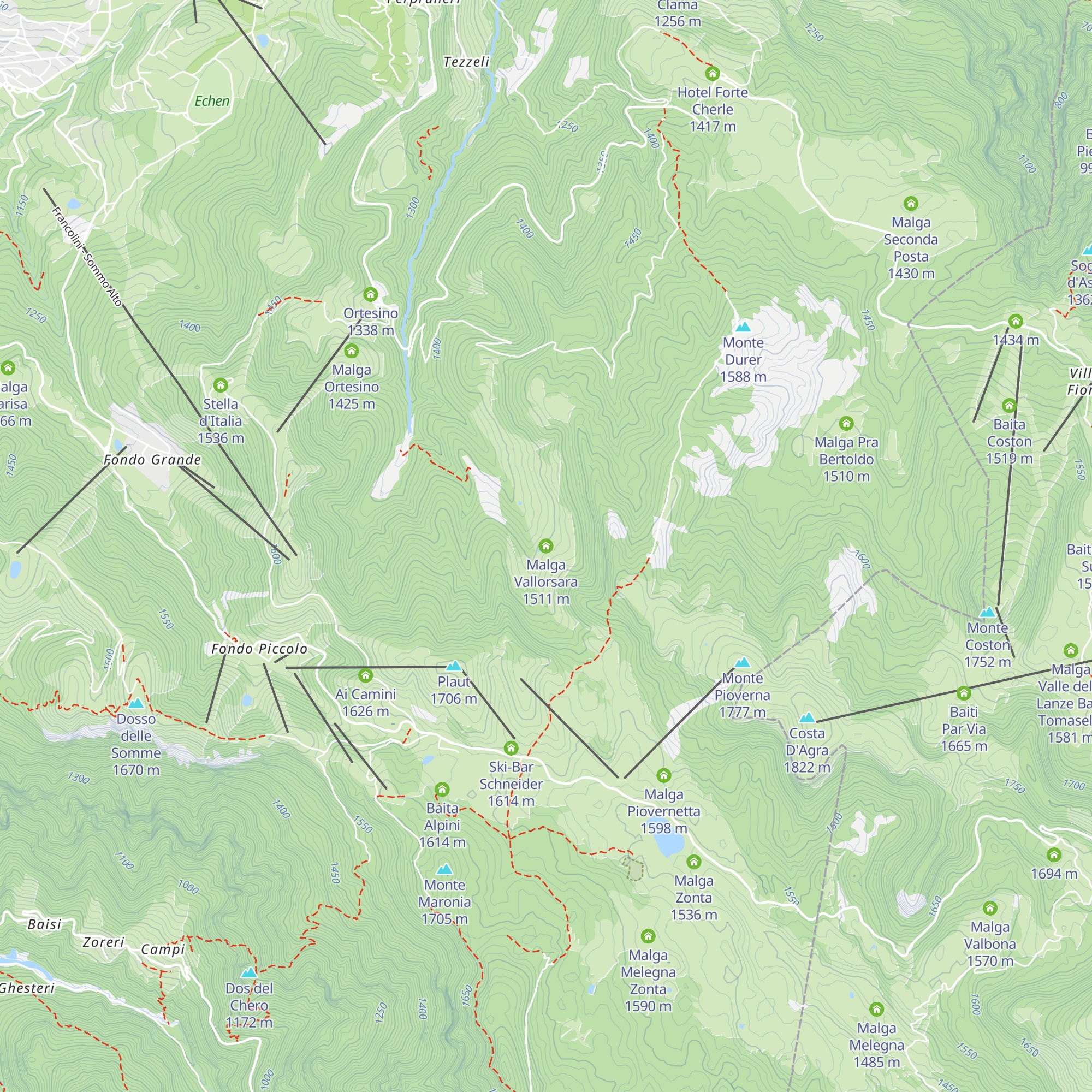 Malga Vallorsara map