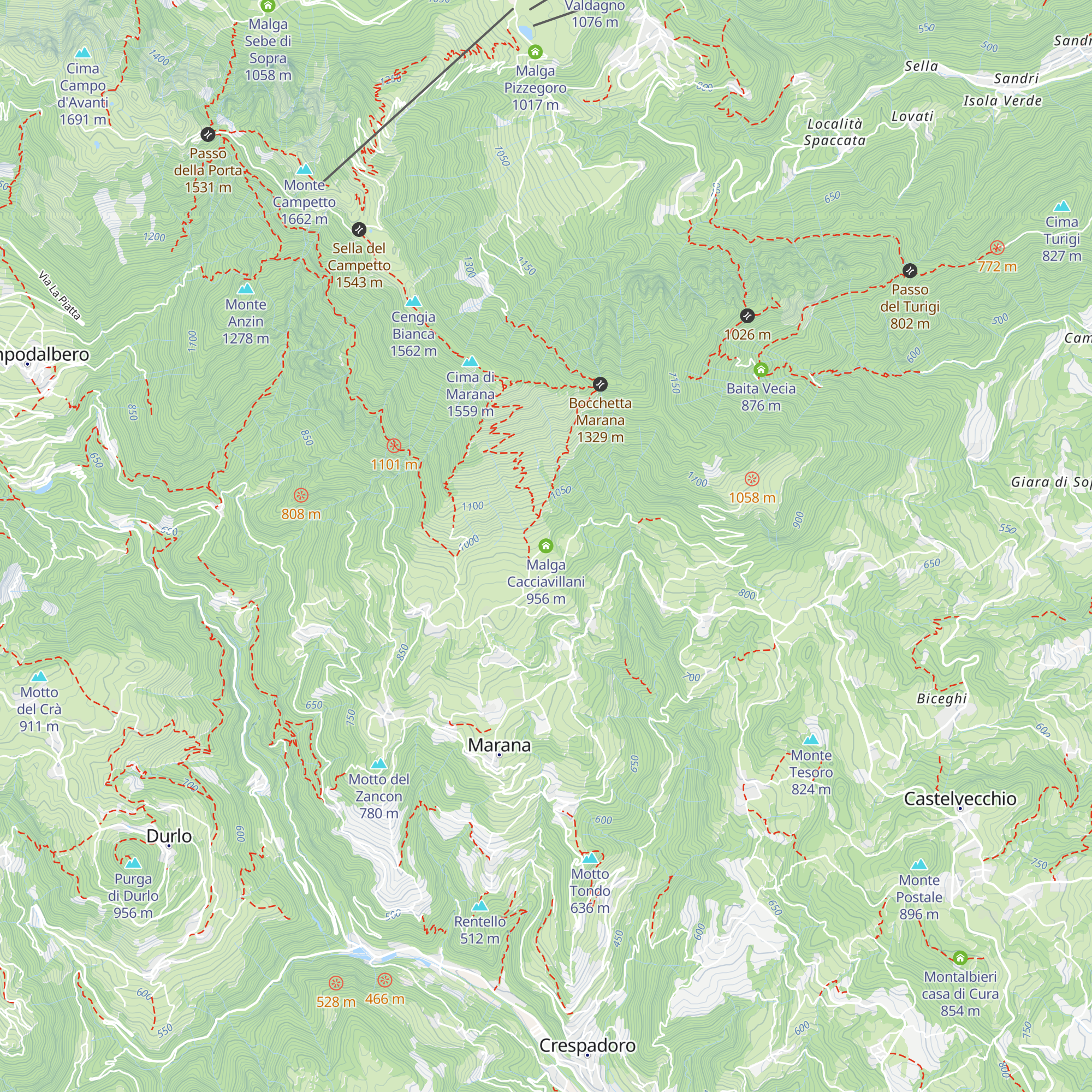 Malga Cacciavillani map