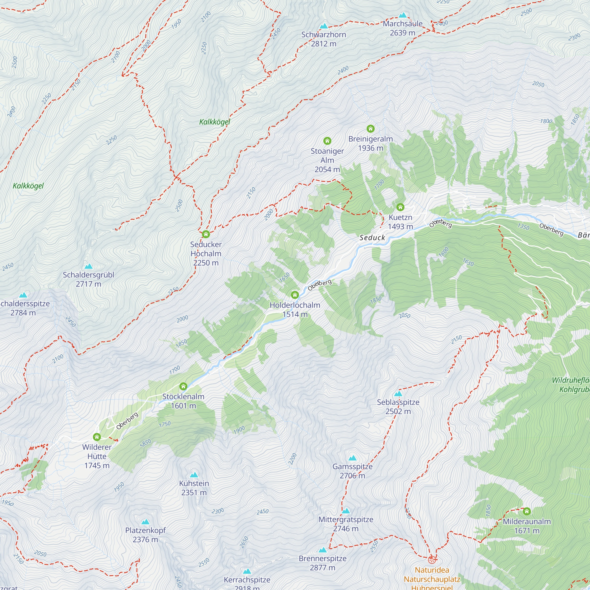 Holderlochalm map