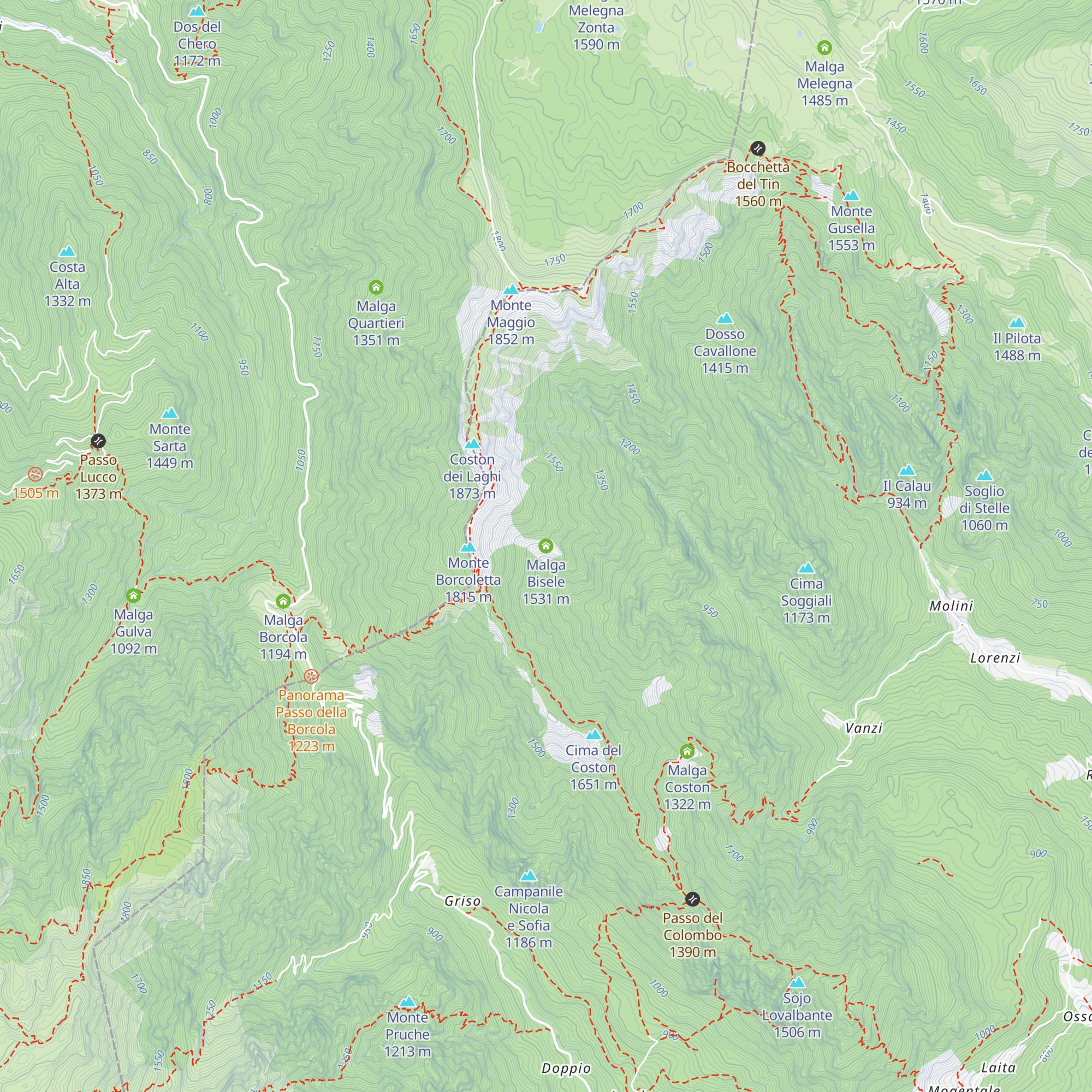Malga Bisele map