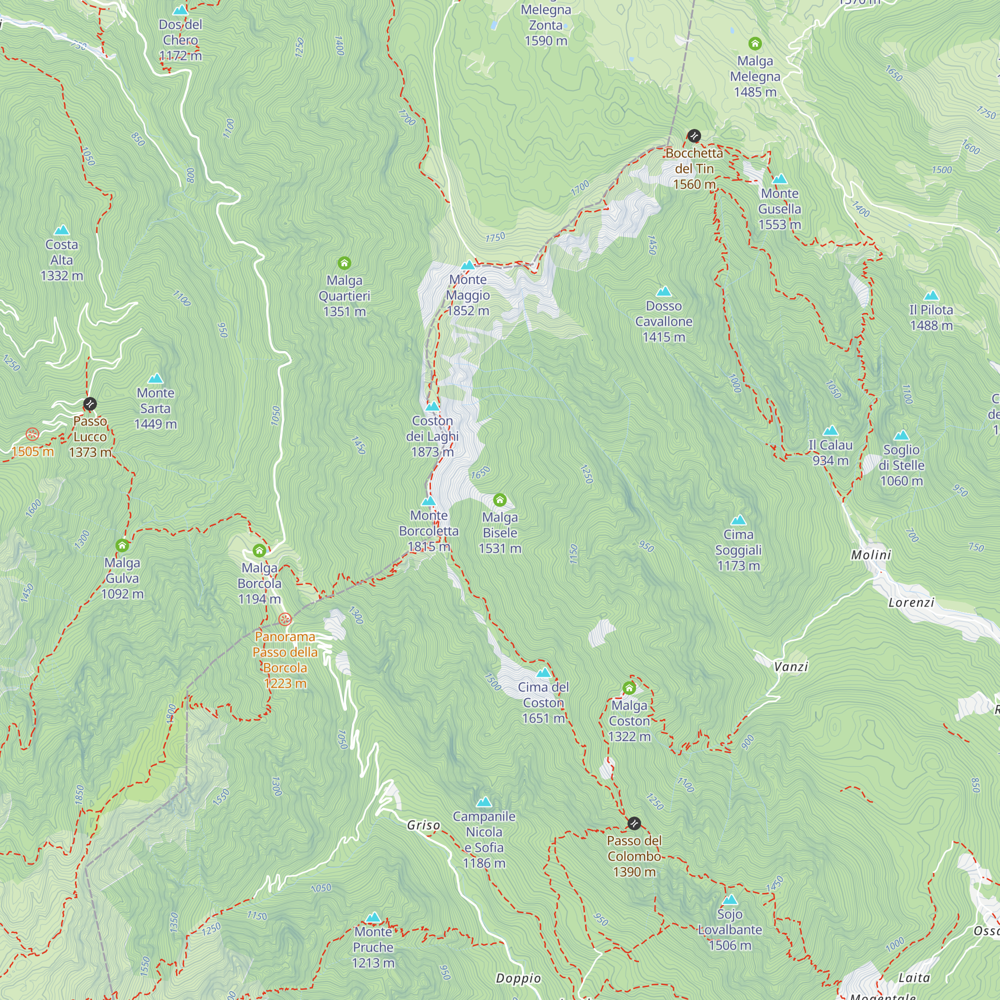 Malga Bisele map