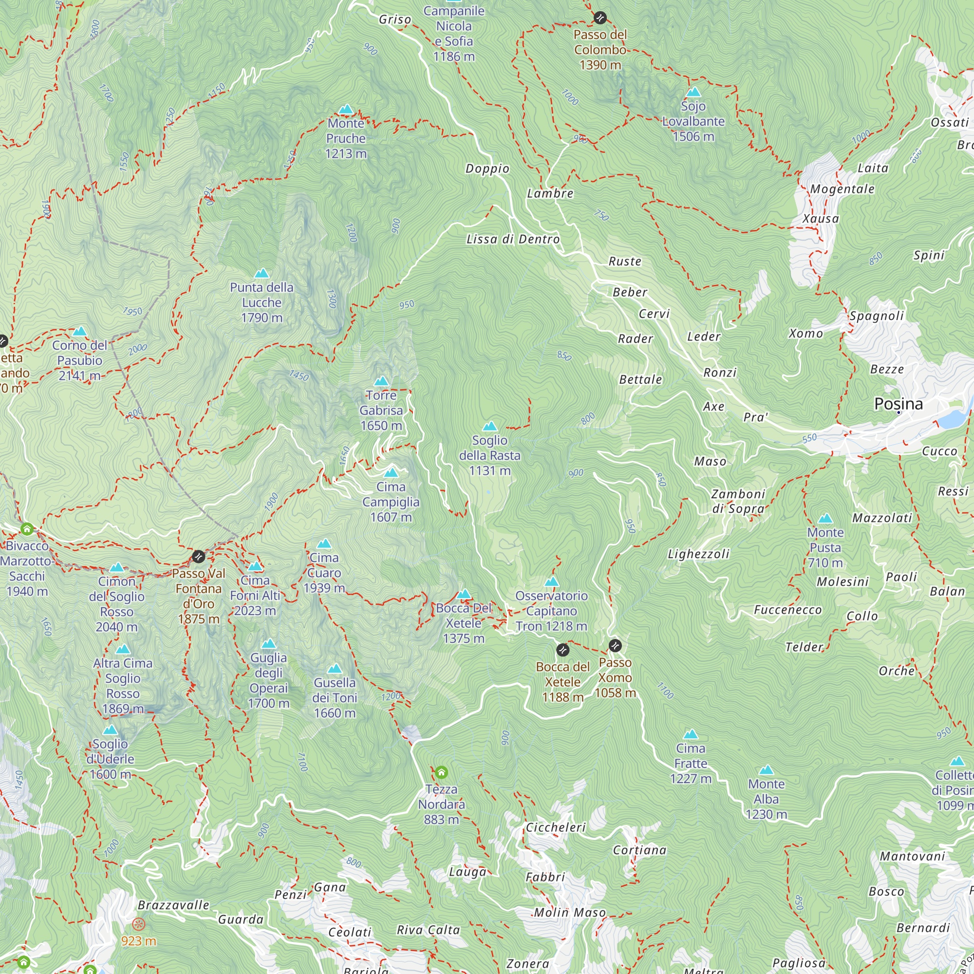 Malga Campiglia map
