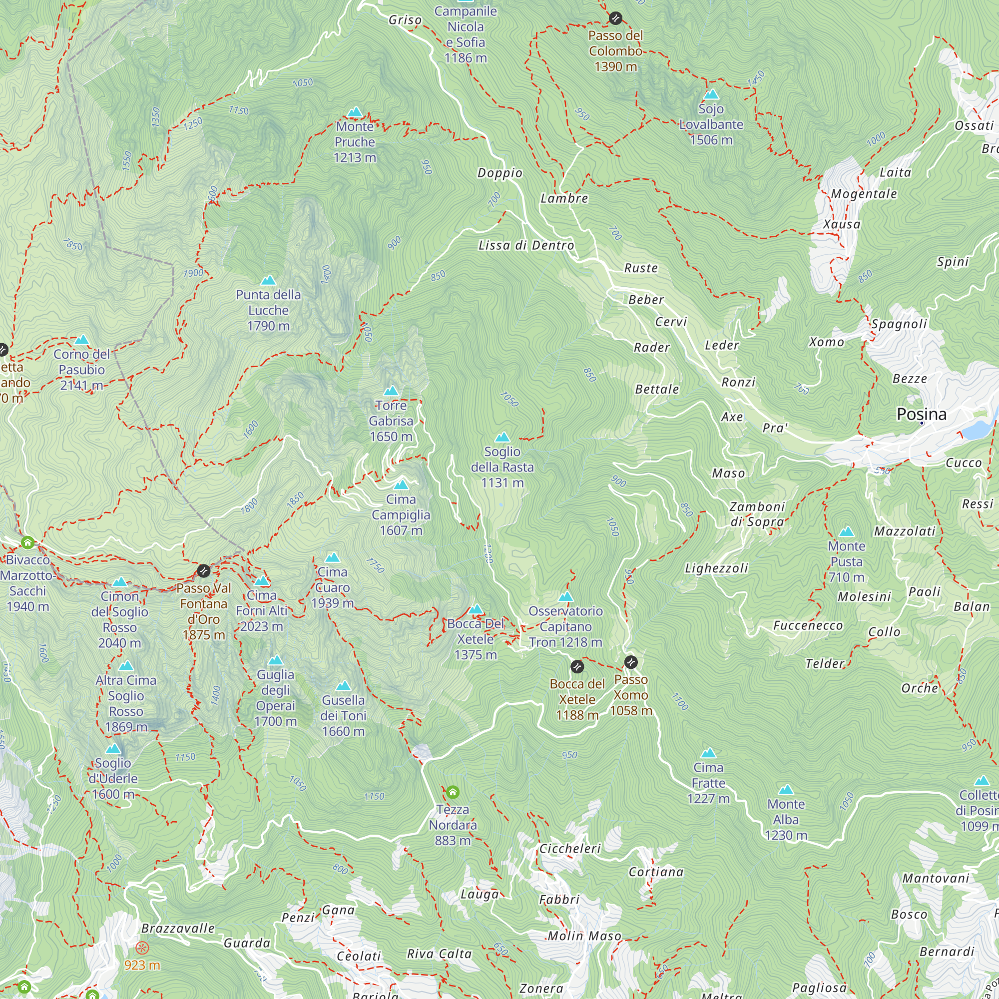 Malga Campiglia map