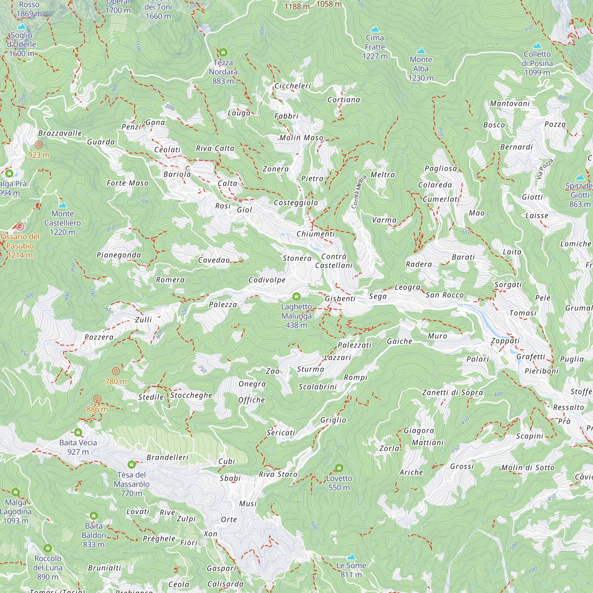 Laghetto Malunga map