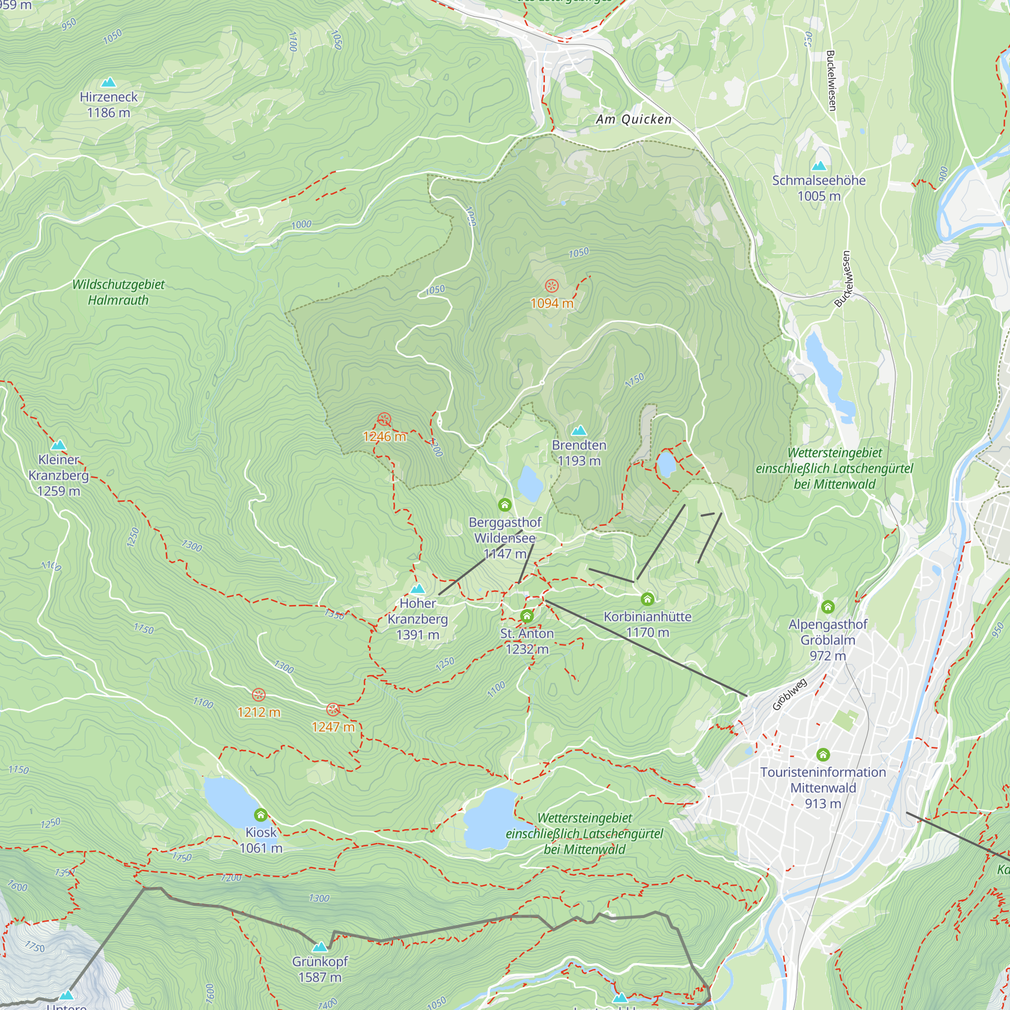 Berggasthof Wildensee map