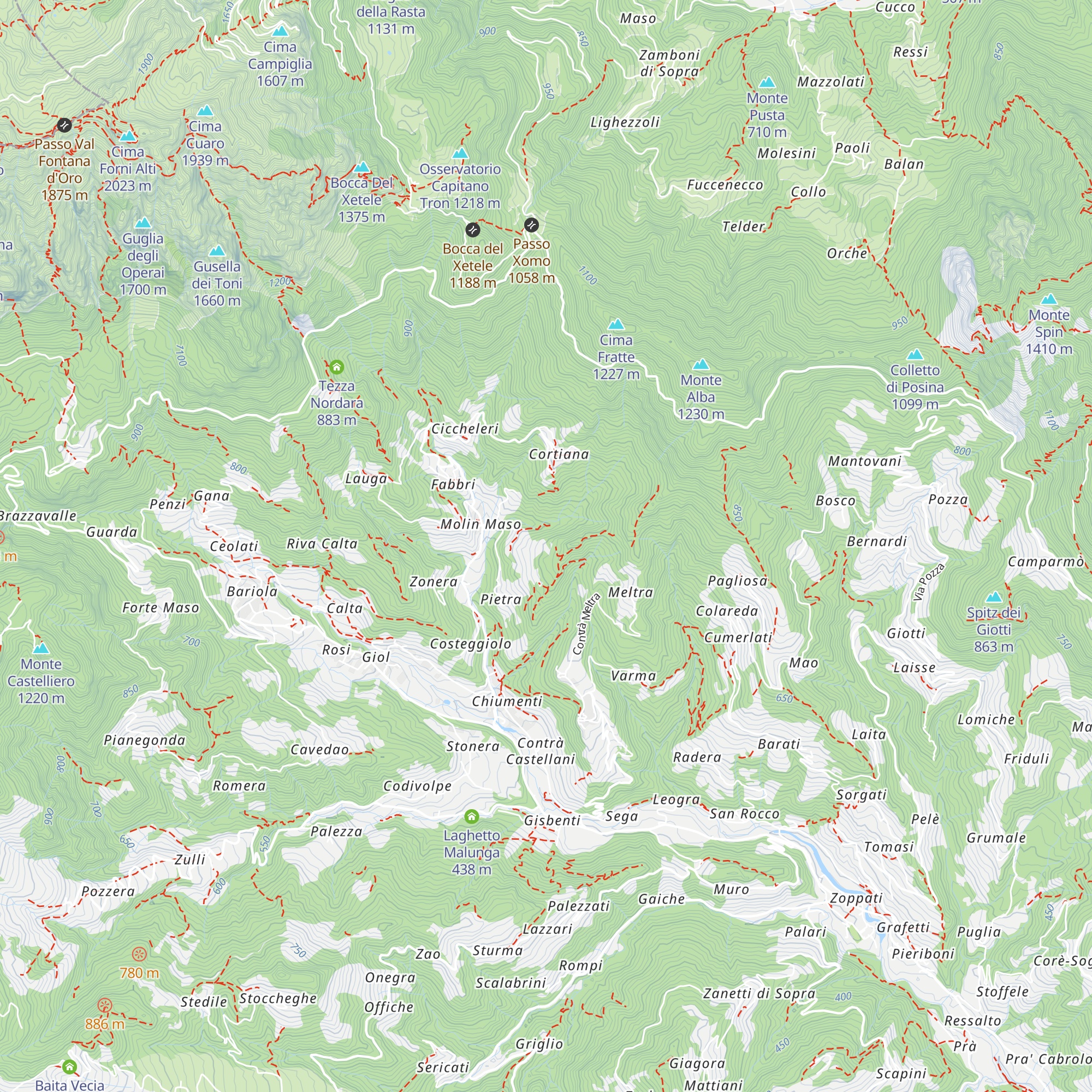Tezza del Gelindo map