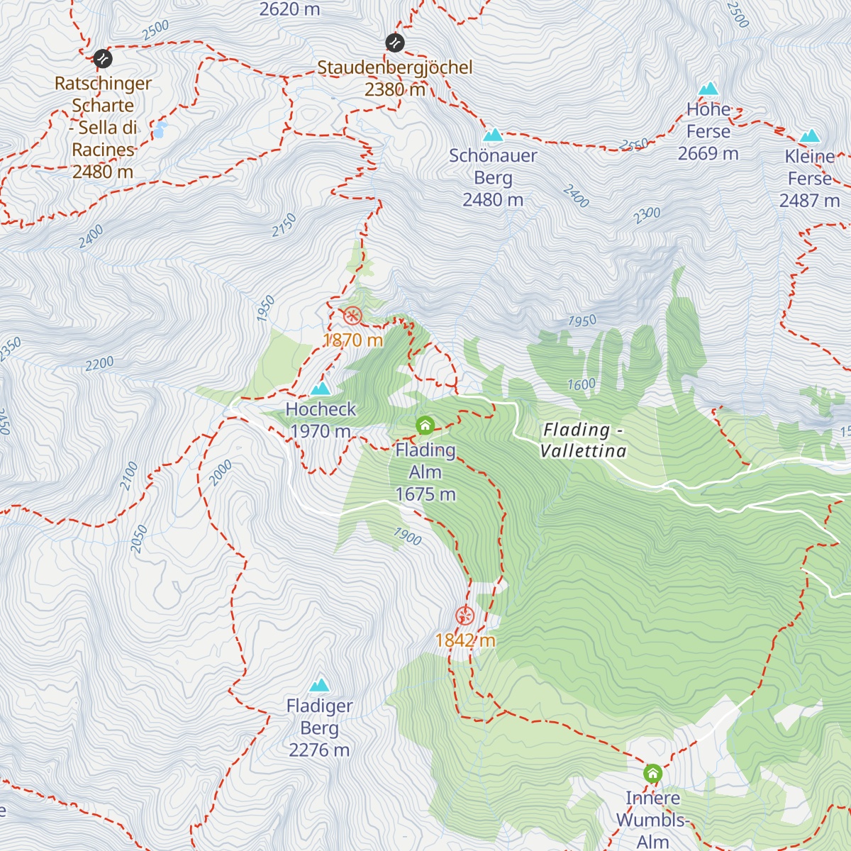 Flading Alm map