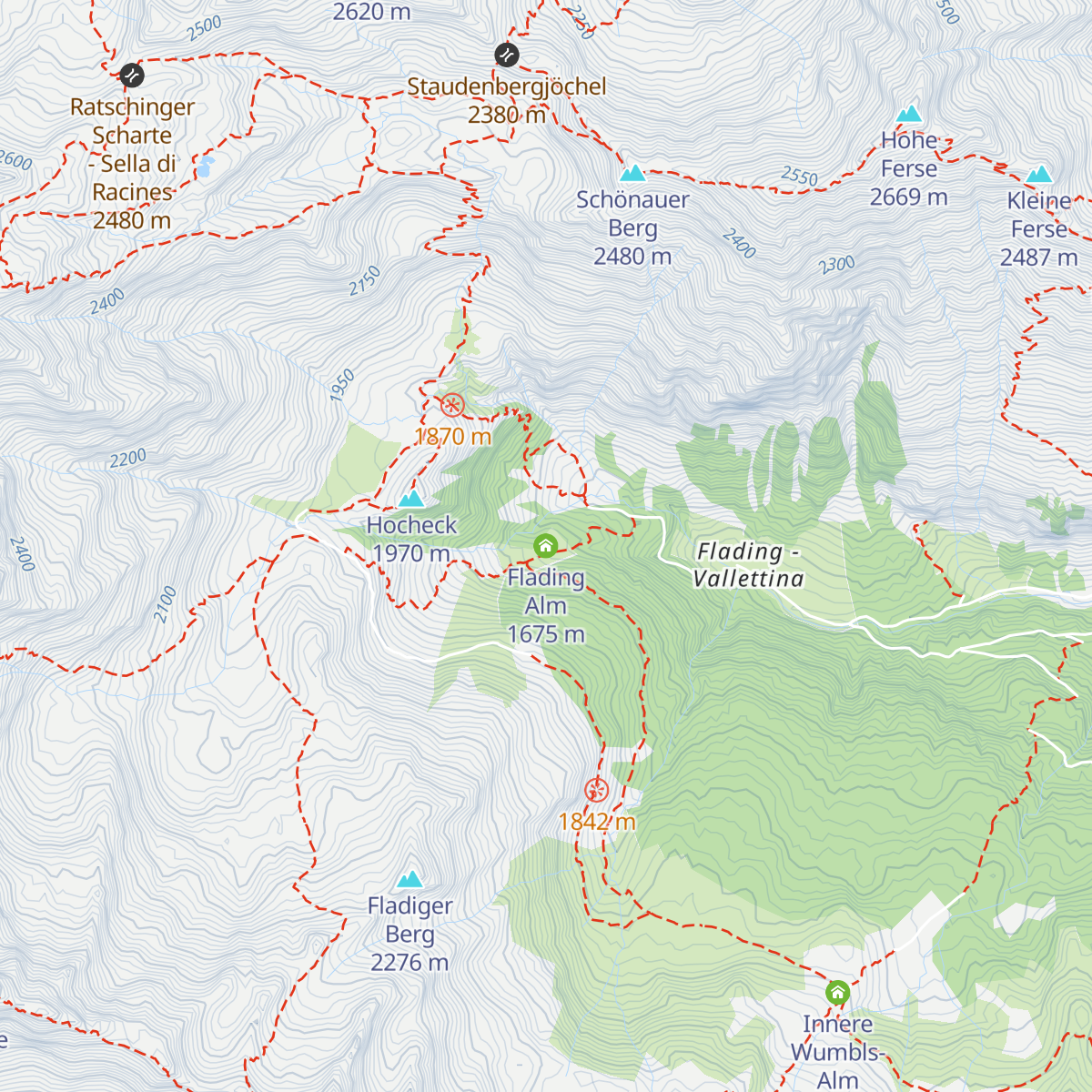Flading Alm map