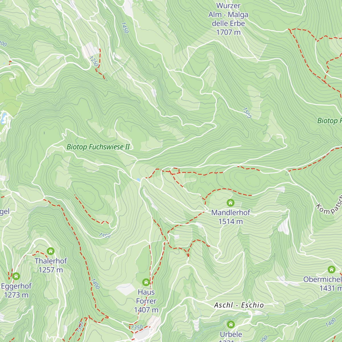 Leadner Alm - Malga Leadner map