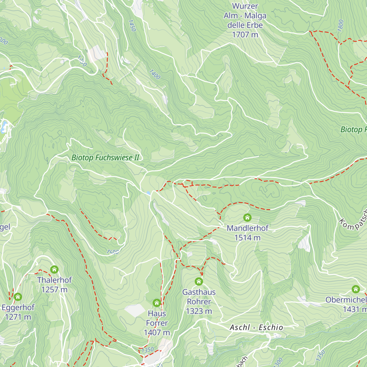 Leadner Alm - Malga Leadner map