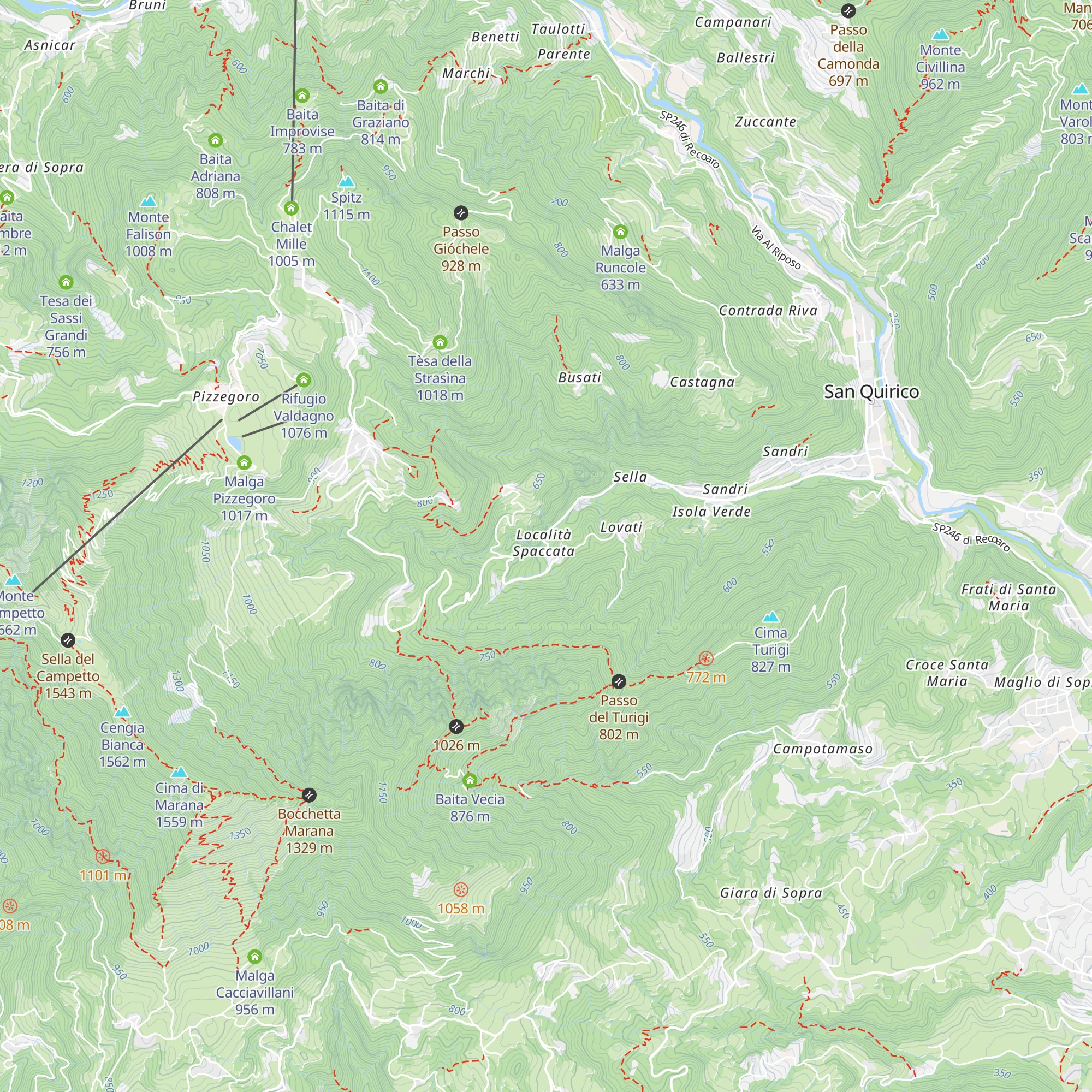Ristoro Montagna Spaccata map