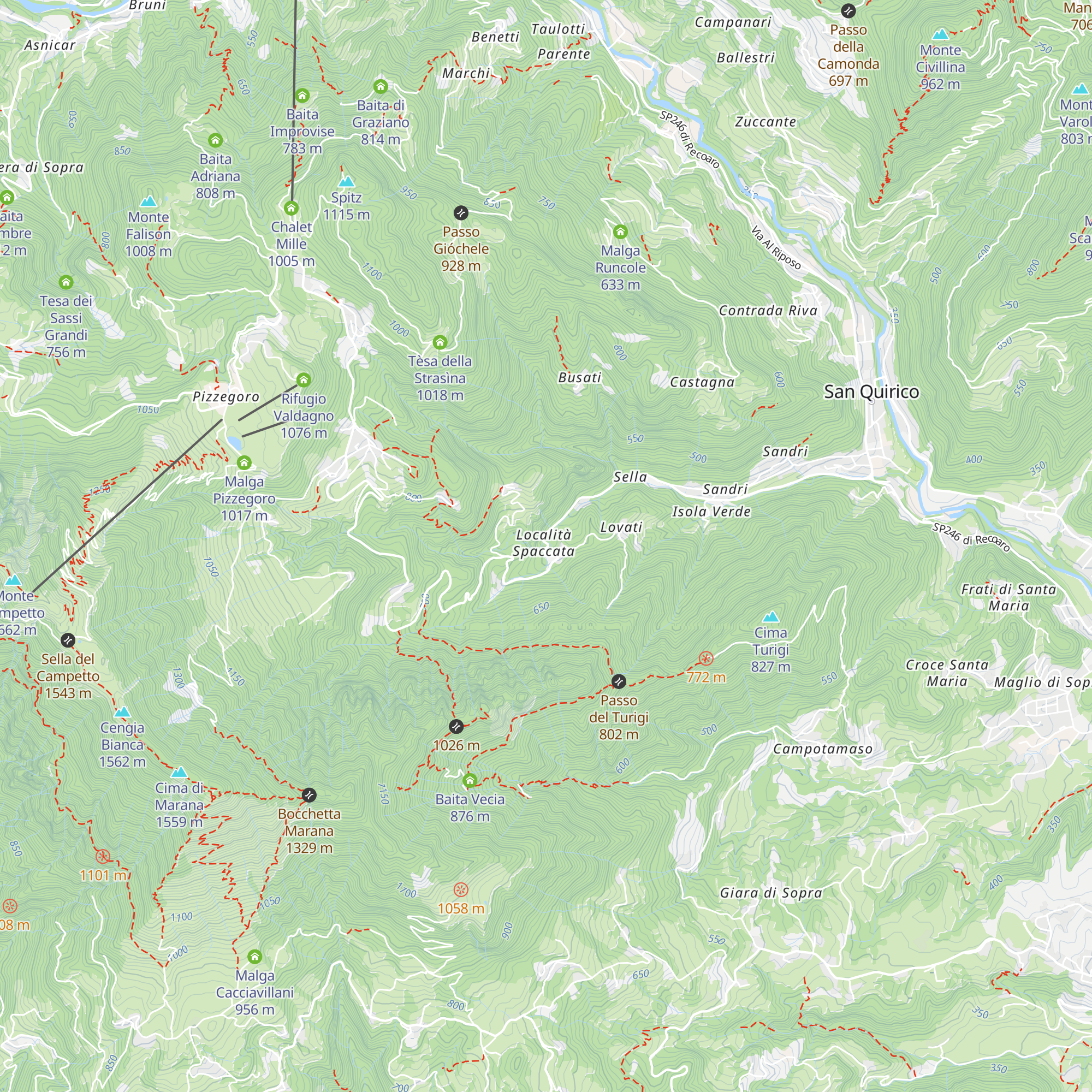 Ristoro Montagna Spaccata map
