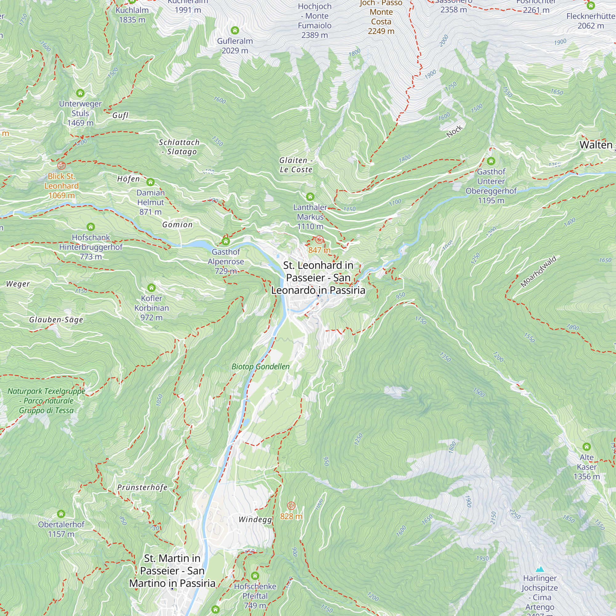 Tourismusverein Passeiertal map