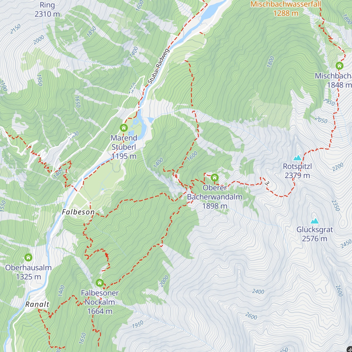 Bacherwandalm map