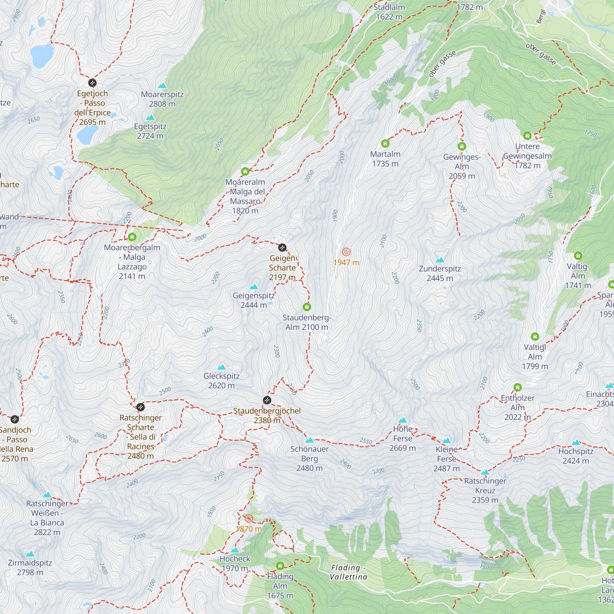 Staudenberg-Alm map