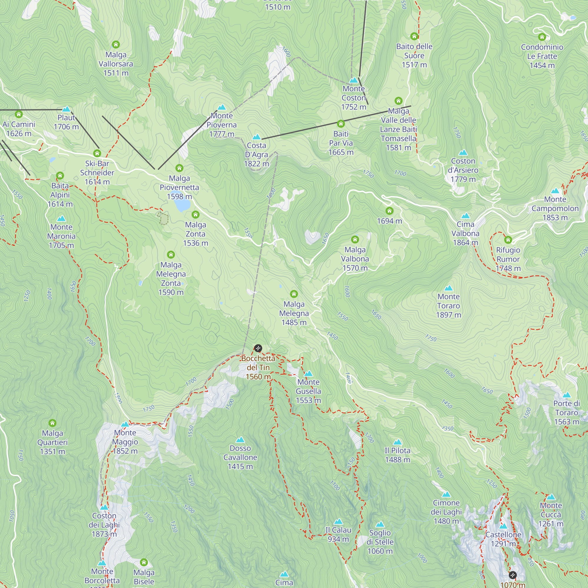 Malga Melegna map