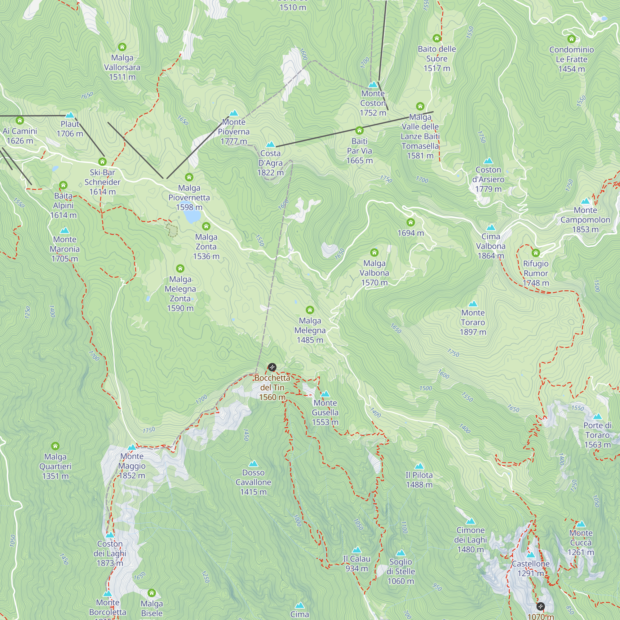 Malga Melegna map