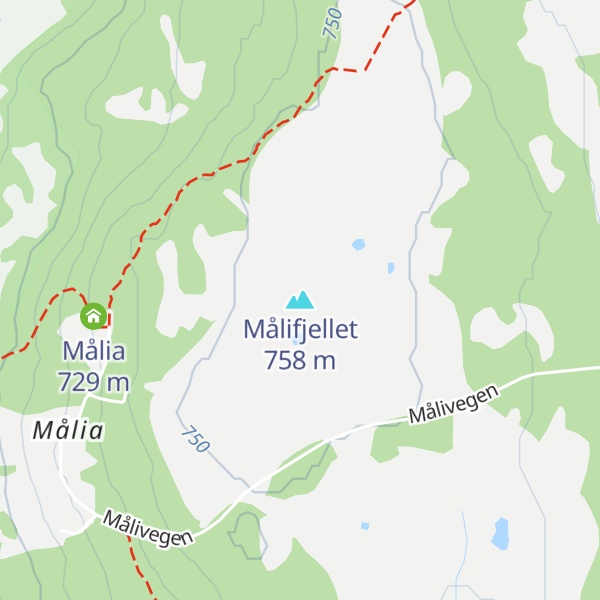 Map of Målifjellet