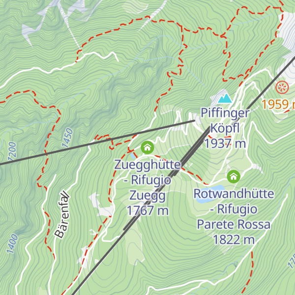 Map of Zuegghütte - Rifugio Zuegg