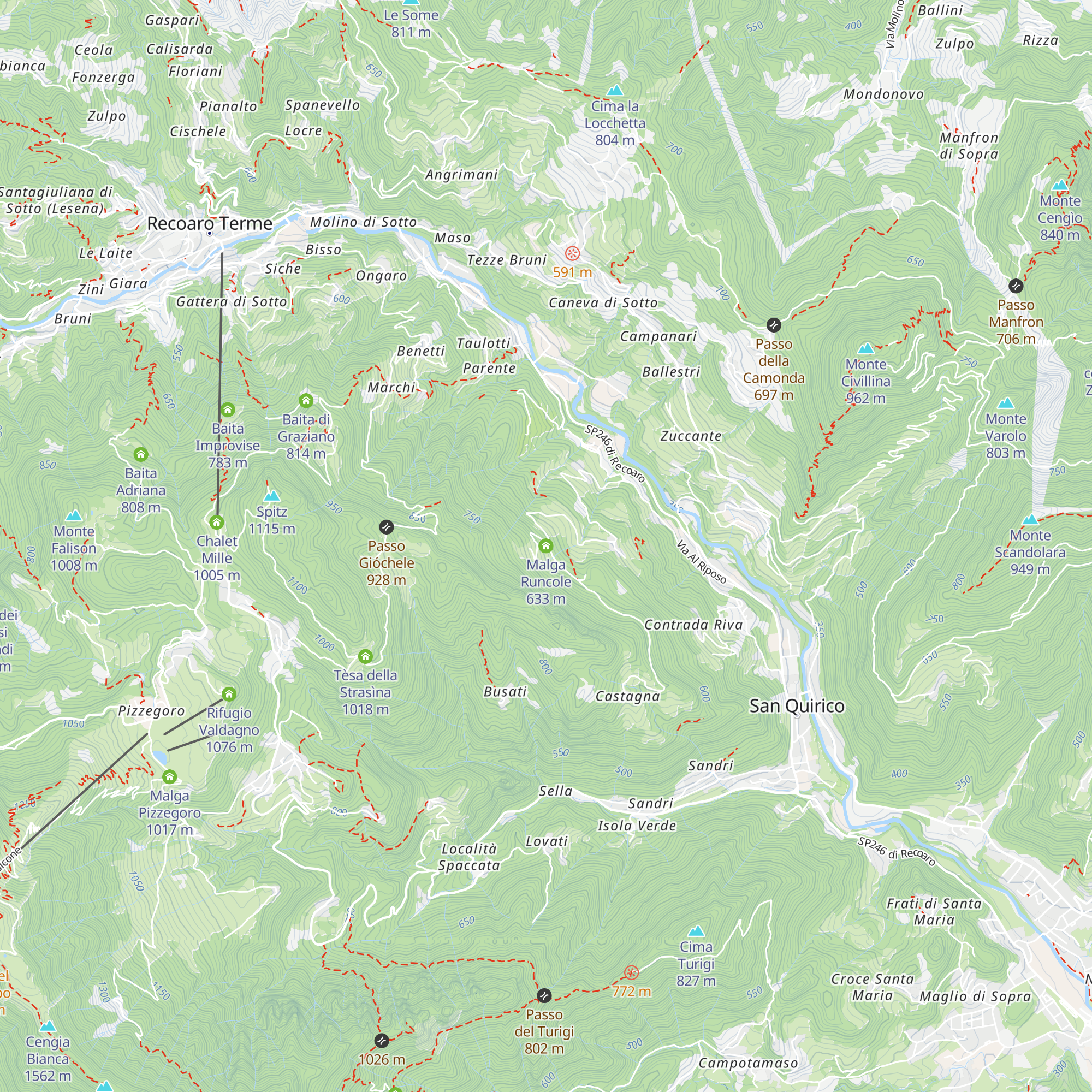 Malga Runcole map