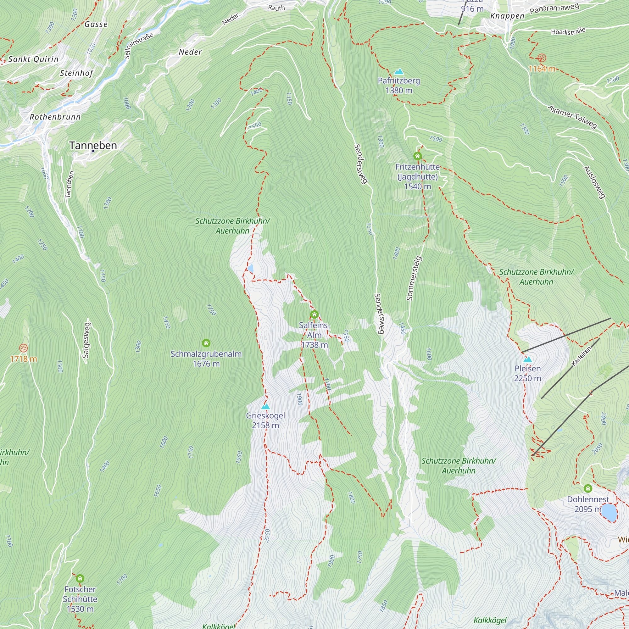 Salfeins-Alm map