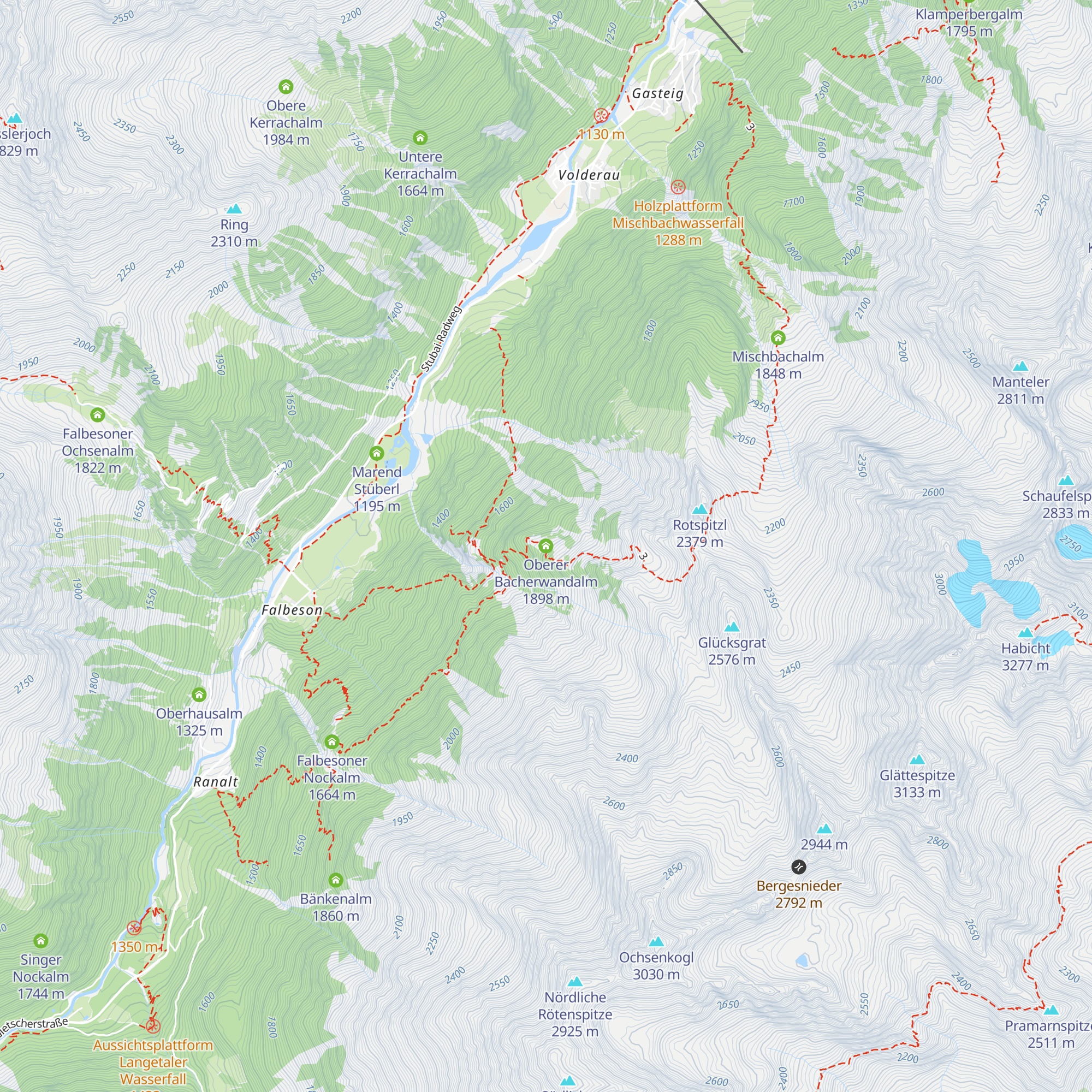 Oberer Bacherwandalm map