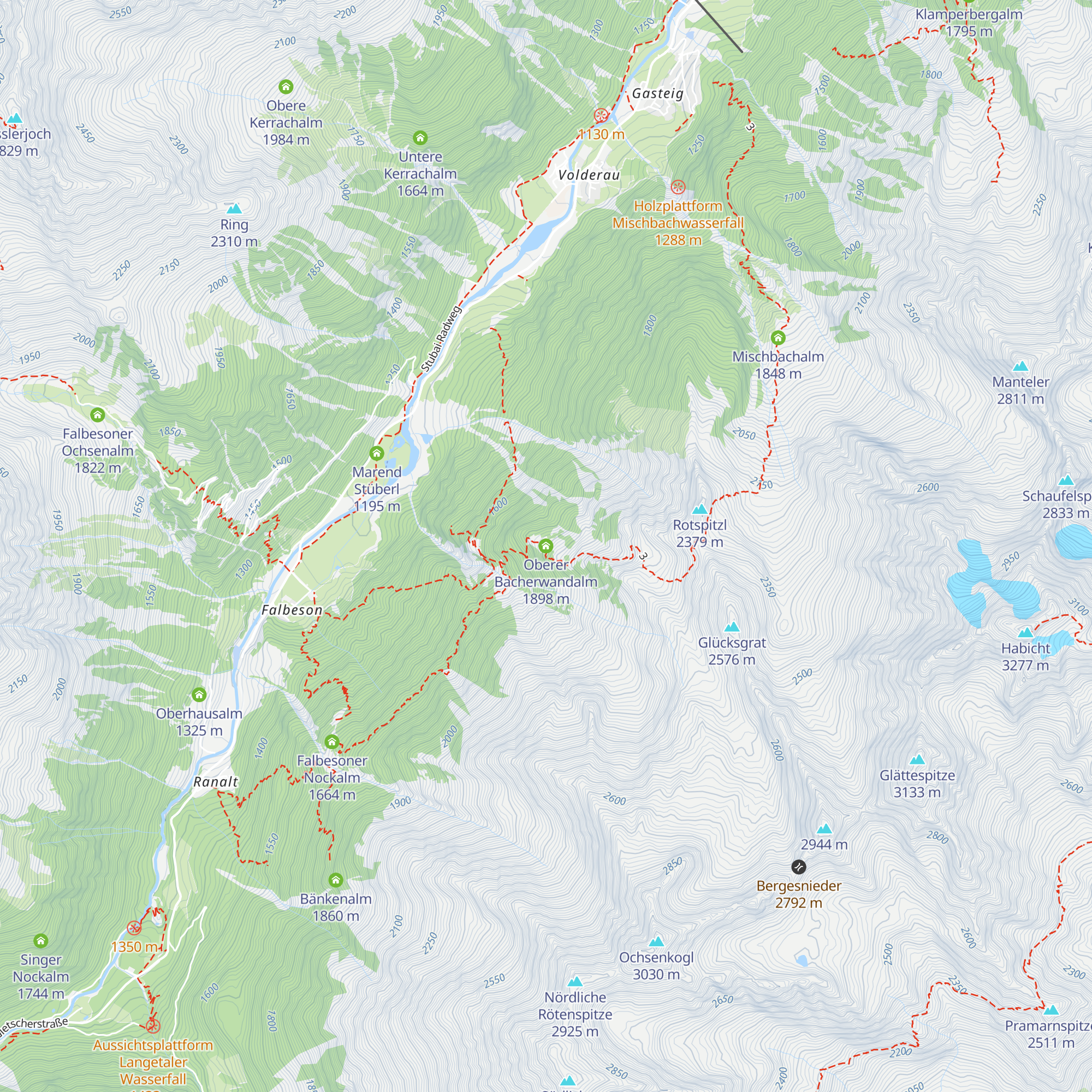 Oberer Bacherwandalm map