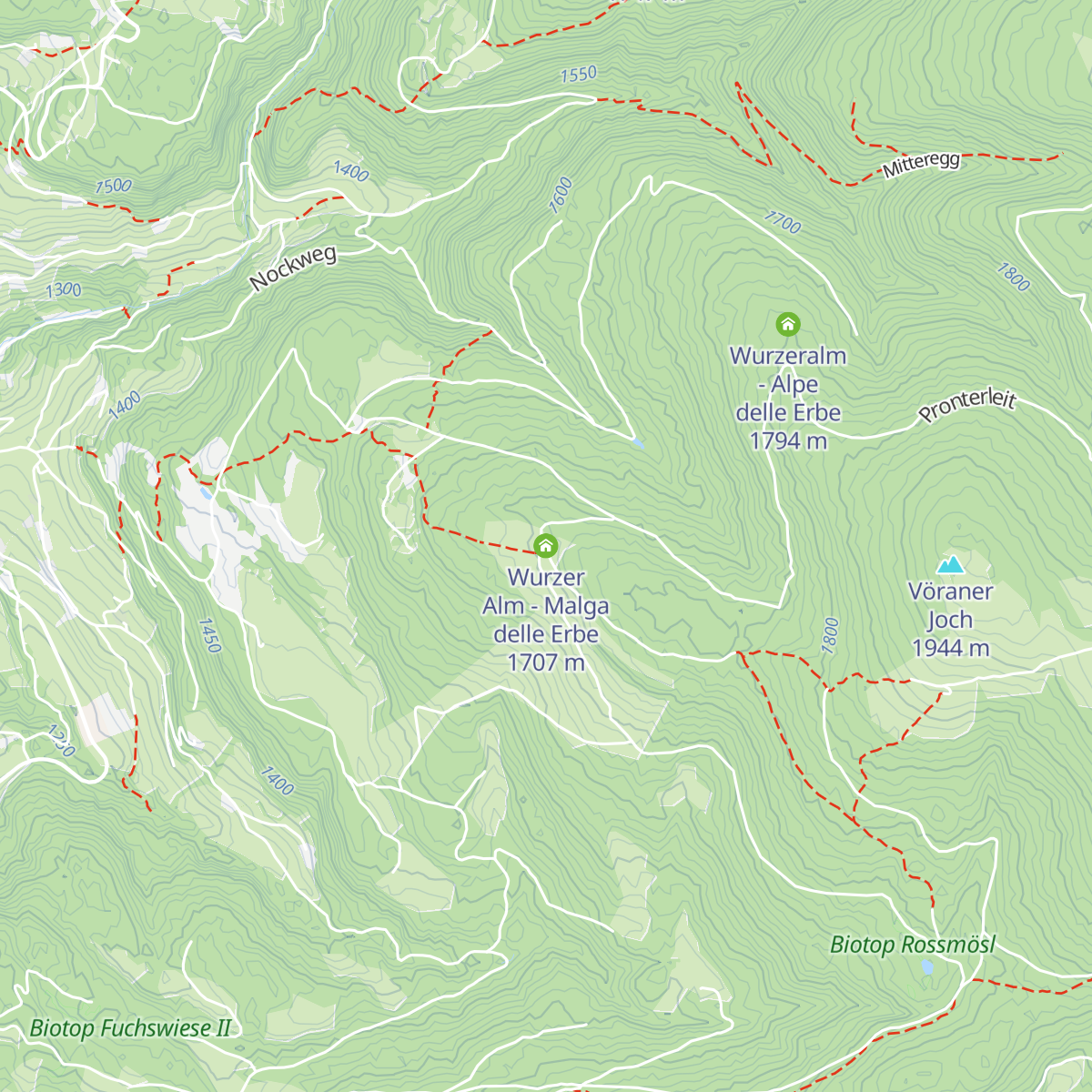 Wurzer Alm - Malga delle Erbe map