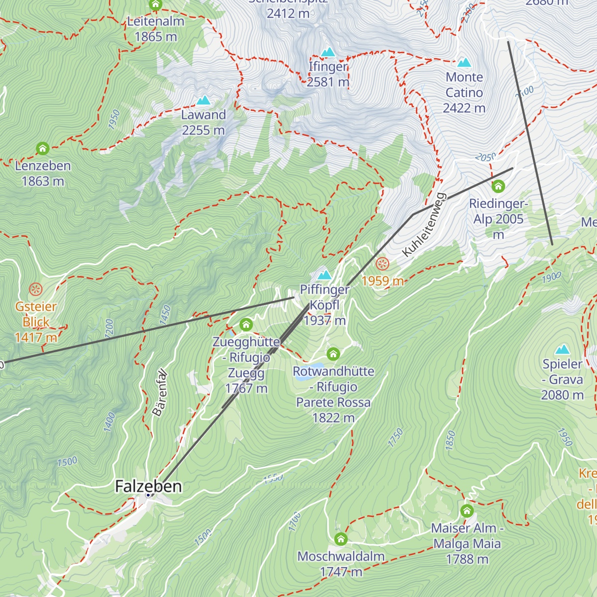 Panorama Bistro Meran 2000 map