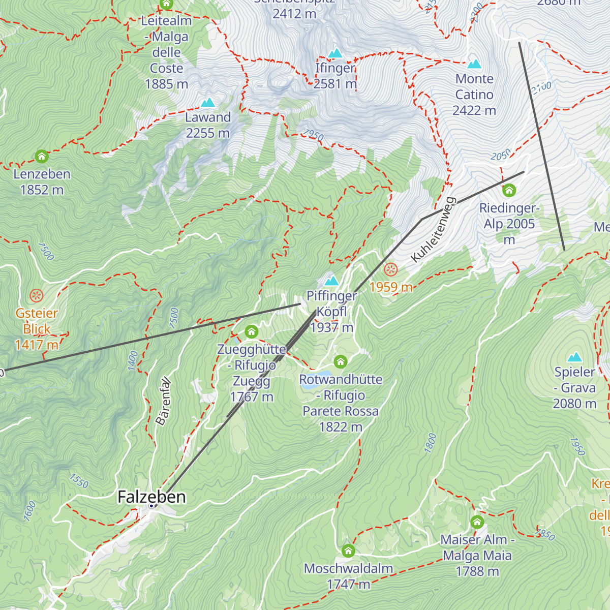 Panorama Bistro Meran 2000 map