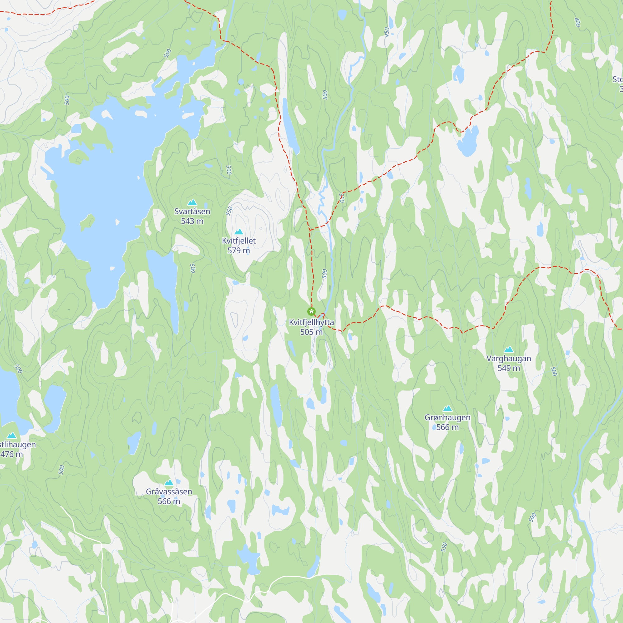 Kvitfjellhytta map