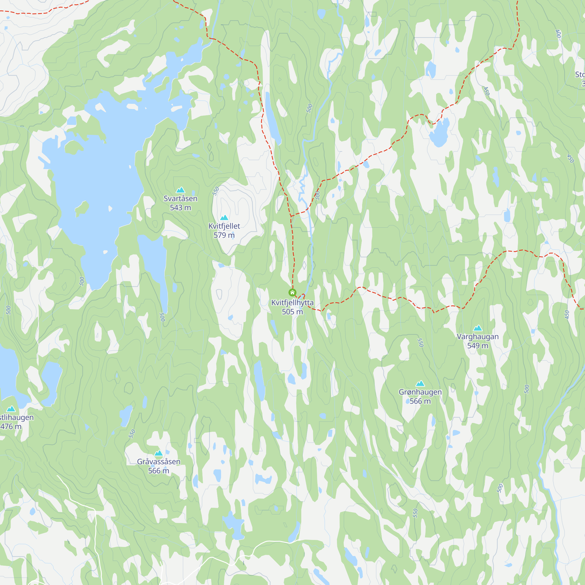 Kvitfjellhytta map